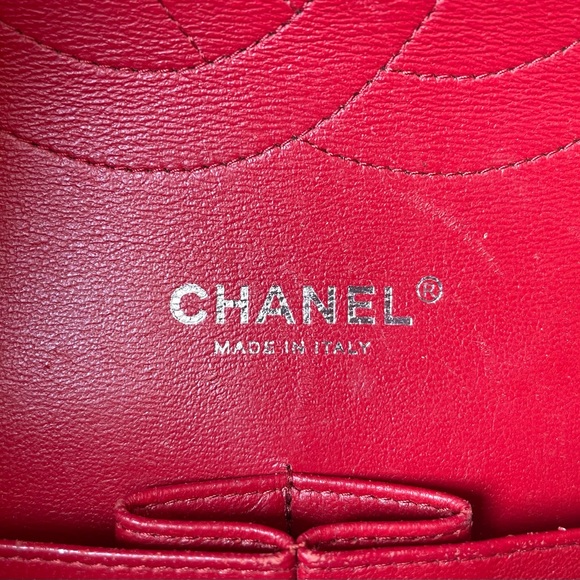 Authentic CHANEL Red Leather Jumbo Double Flap Bag Purse Silver Hardware RARE! - Picture 8 of 16